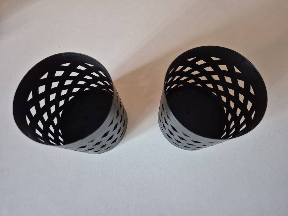 Świeczniki ażurowe czarne metal x 2 szt