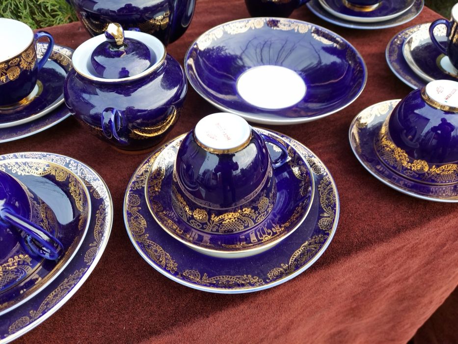 Servis  kawowy Lomonosov kobalt 6 osob