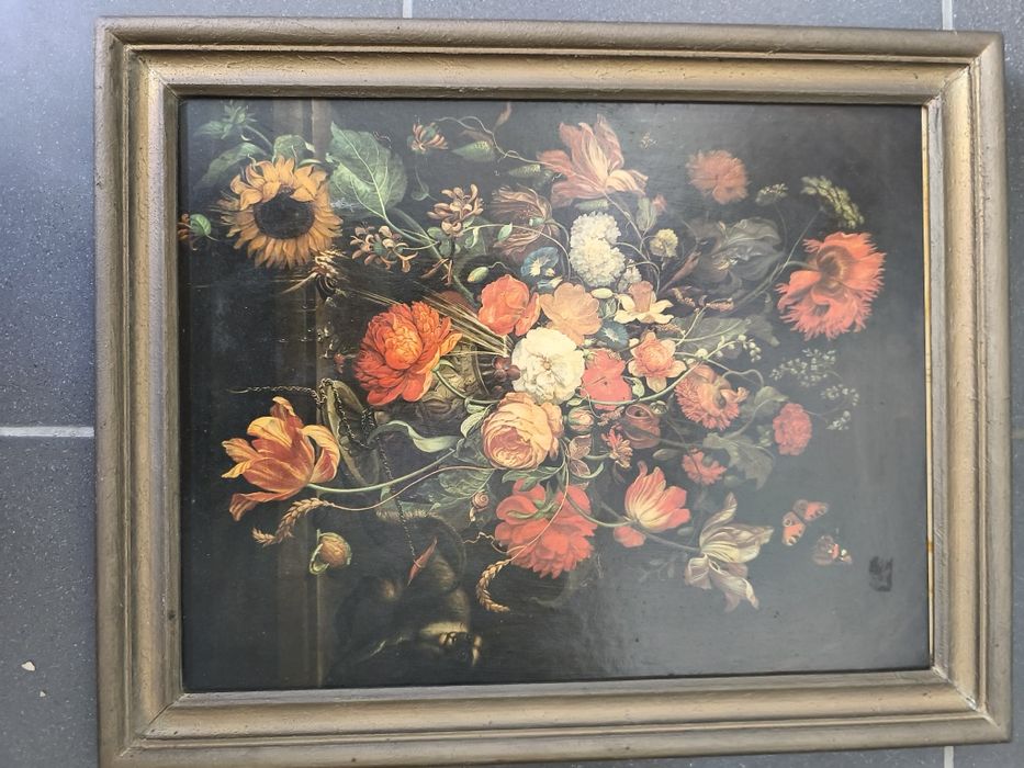 Quadro floral estampa antigo