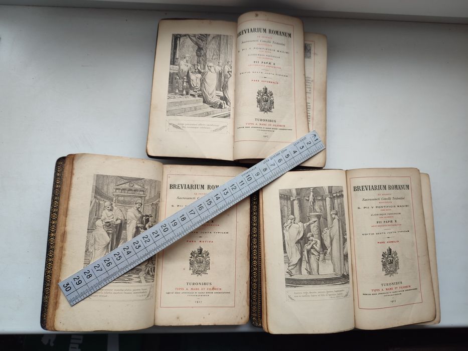 1917 г Breviarium Romanum Римский бревиарий 3 шт.одним лотом