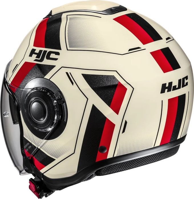 Kask otwarty HJC I40N VELU BEIGE/RED r. S beżowy czerwony
