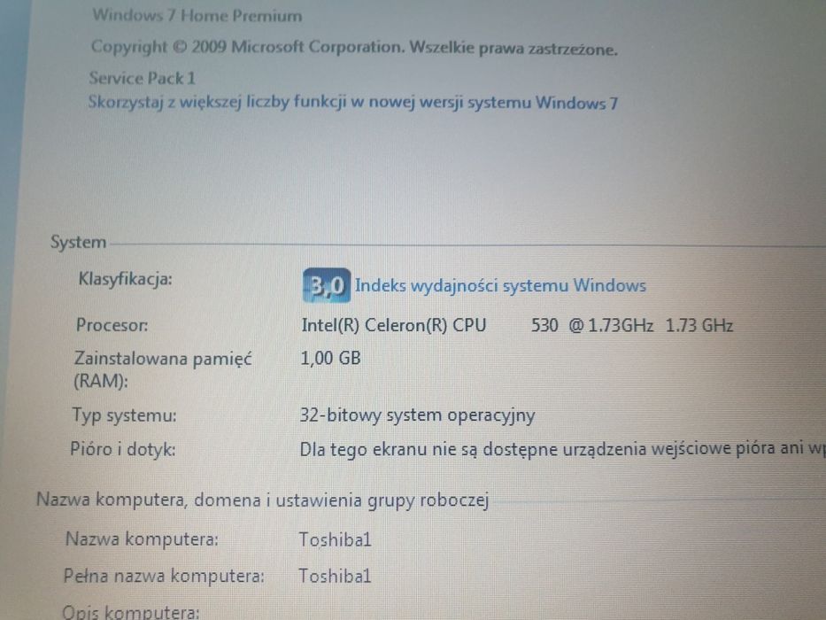 Laptop Toshiba satellite