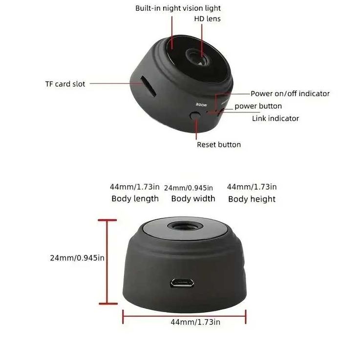 Mini Camera oculta WiFi HD 1080p