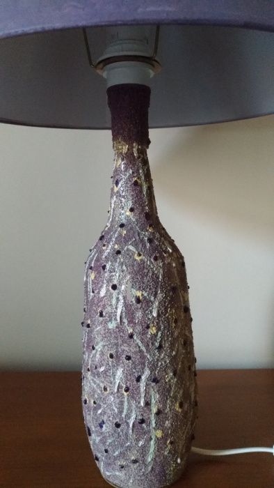 Candeeiro em vidro decorado (artesanato...resistente )