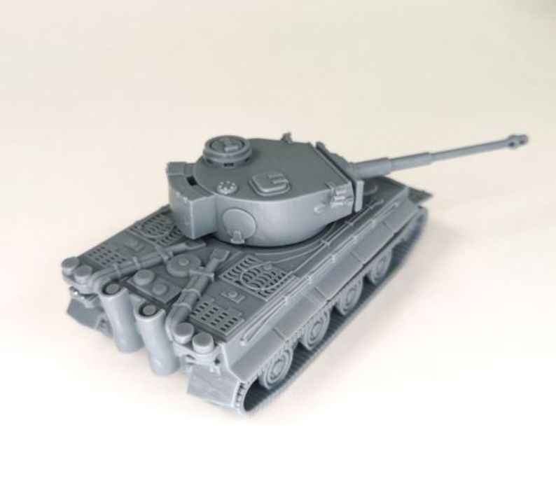 Czołg Tiger I. Skala do gry Bolt Action 1:56. Druk 3D, żywica UV.