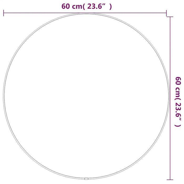 Lustro Ścienne, Czarne, Ø 60 Cm, Okrągłe