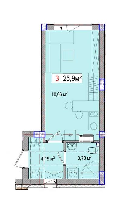 АКЦІЯ! Продам квартиру 25,9 м2 за 17426 дол.США на Биківні 2