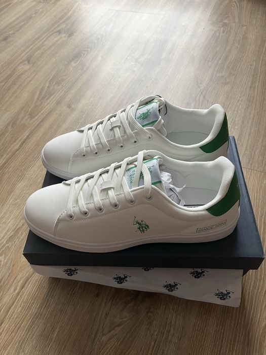 Nowe buty sneakersy U.S. Polo Assn. | Rozmiar 45 | Biało-Zielone Klasyki
