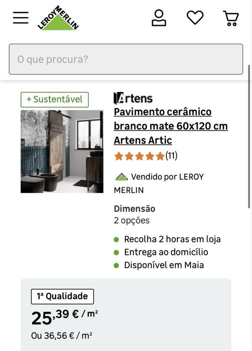 Pavimento cerâmico Artens artic