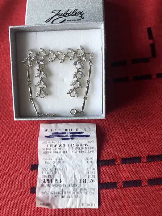 Srebrne kolczyki i bransoletka