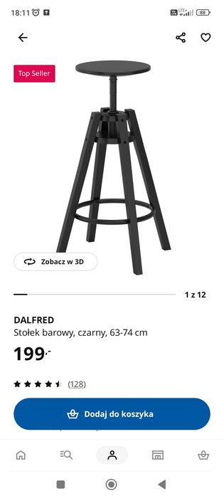 Stołek barowy Ikea