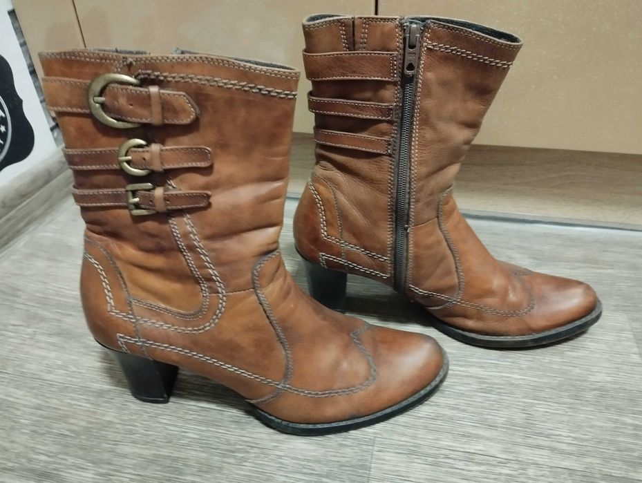 Ботинки"Marko Tozzi"Германия , полусапожки женские,кожа  р.40 б у