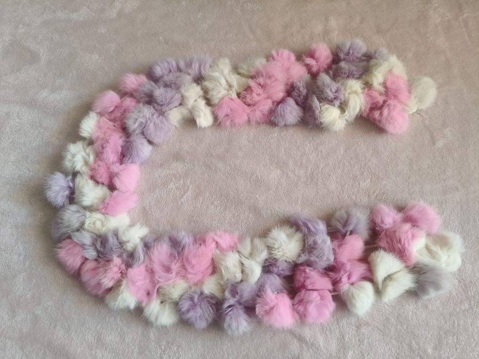 Piękny szal z futra królika bardzo milutki i cieplutki