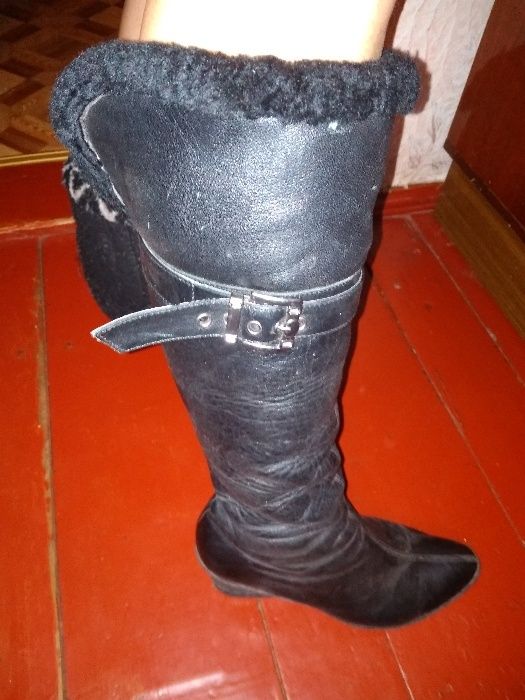 Сапоги зима кожа