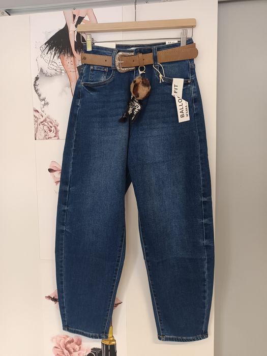 Spodnie damskie jeansowe jeansy fit balloon new Basic style hit viral