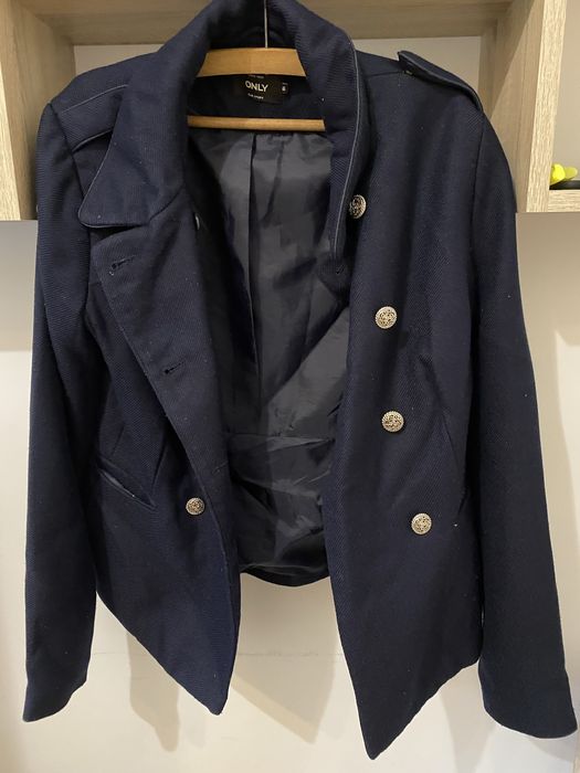 Granatowy płaszcz żakiet 38 M only