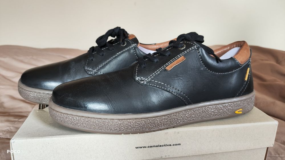 Camel Active Blackburn czarne skórzane sneakersy rozm 44