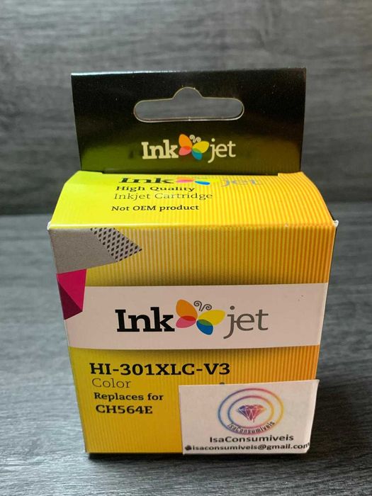 Tinteiro Compatível HP nº301 XL Preto ou Cores  - NOVOS POR ABRIR