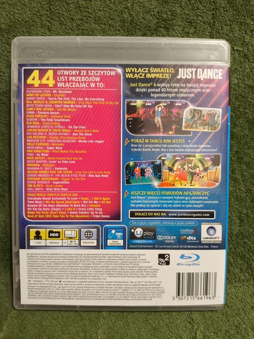 Just Dance 4 PlayStation 3 ps3 (polska wersja, kompletna)