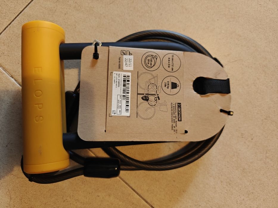 Cadeado + cabo p bicicleta/mota novo