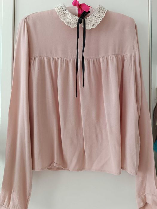 Elegancka bluzka w kolorze pudrowego różu h&m