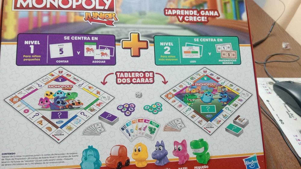Jogo de Tabuleiro Monopoly Junior 2 em 1 Hasbro Gaming