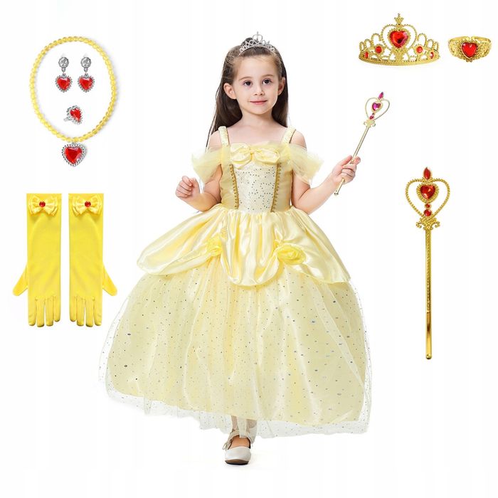 Strój księżniczka bella królewna piękna