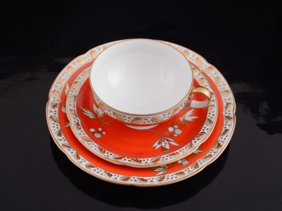 TETTAU zestaw śniadaniowy , antyk 1930, ZŁOCENIA