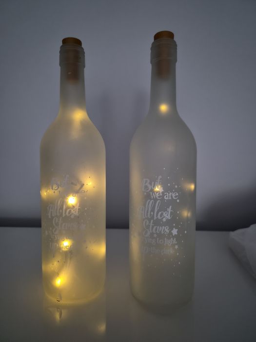 2 butelki dekoracyjne led