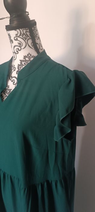 Sukienka długa , zieleń butelkowa