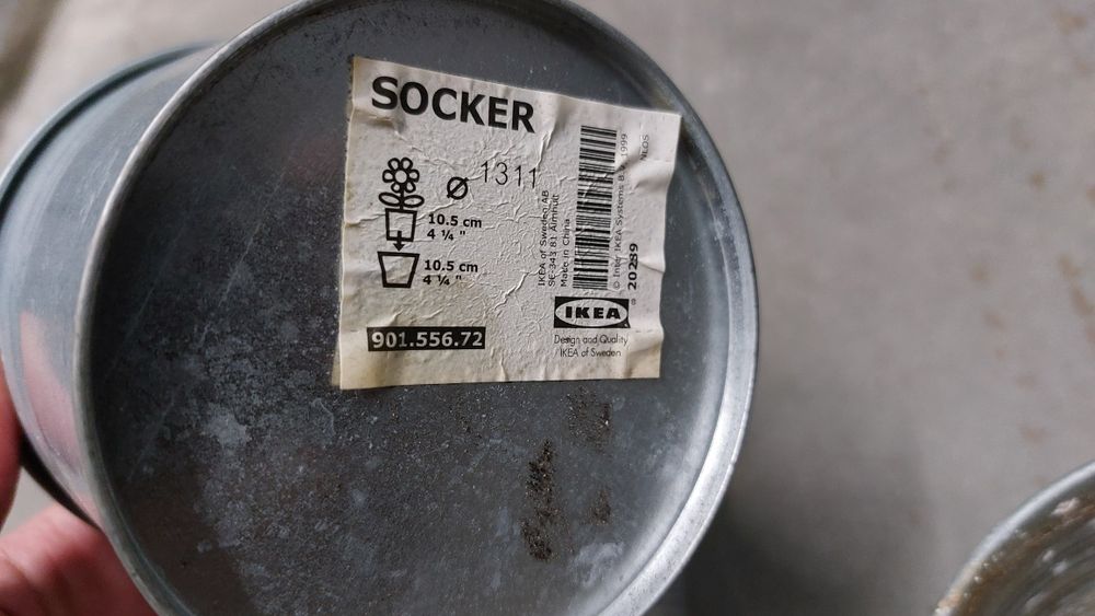 Doniczki/osłonki metalowe IKEA Socker - 12 / 10,5 cm - wiele sztuk