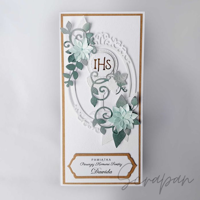 Pamiątka Pierwszej Komunii Świętej, kartka komunia