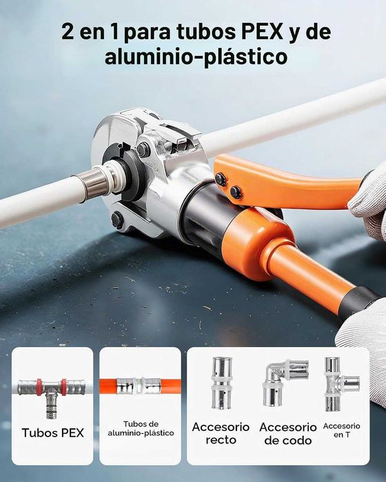 Alicate de Prensa e Cravar Hidráulico Multicamada, Pex, Alumínio e Plástico com mordaças TH 16, 20, 26 e 32mm - Novo