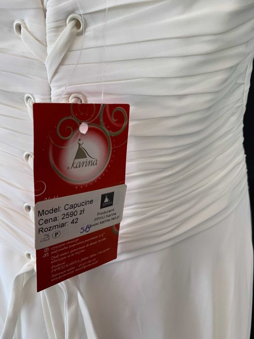 Wyprzedaż Outlet Nowa Suknia Ślubna Klasyczna 42 XL lekka szyfonowa