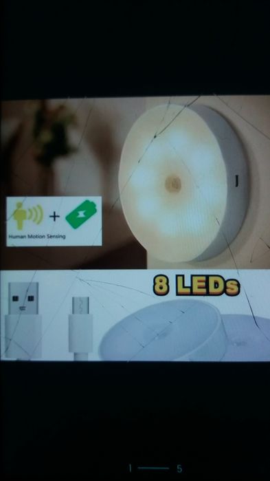 Светильник фонарь лампа с датчиком движения аккумуляторный юсб