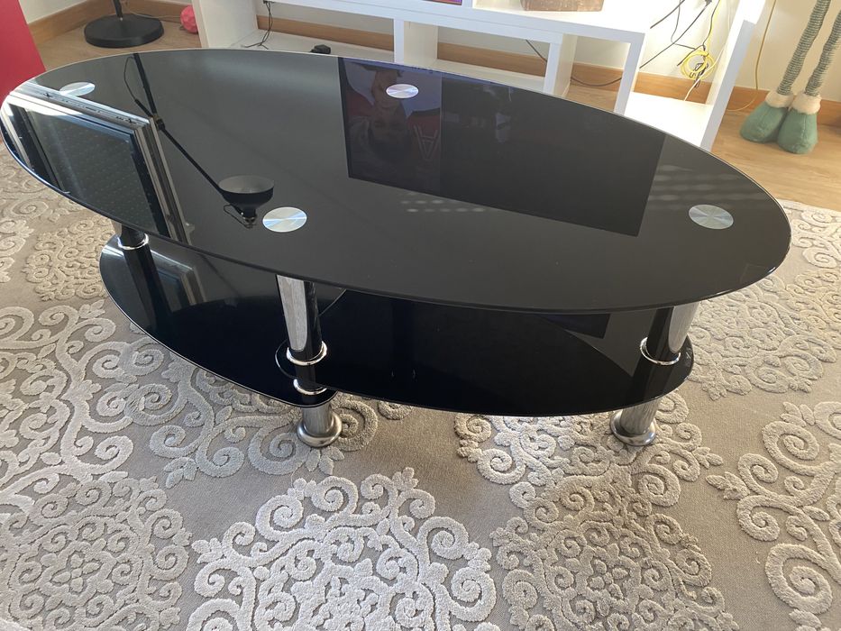 Mesa centro / TV vidro preto