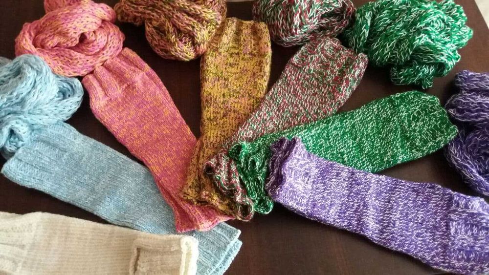 Набор Вязанные митенки ручной работы и шарфик