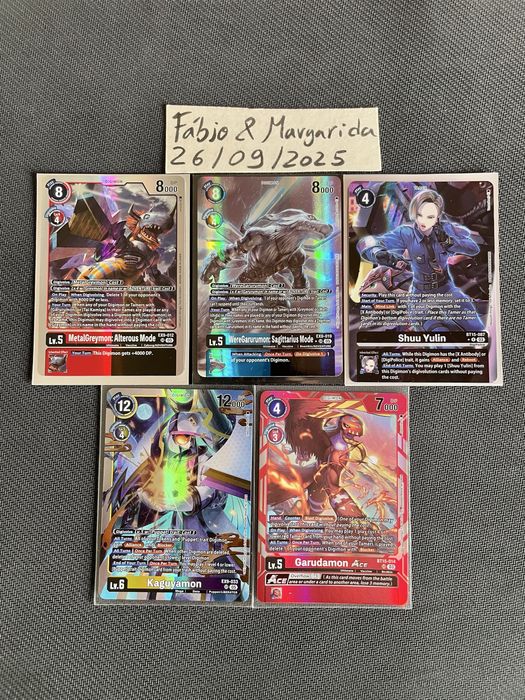 Cartas Digimon oficiais/verdadeiras várias raridades e coleções