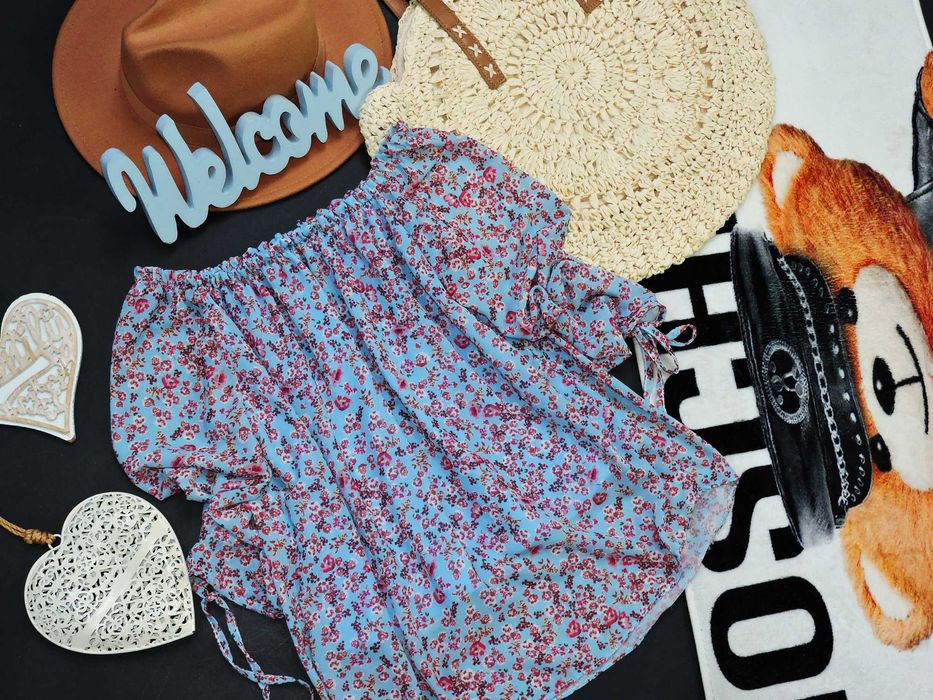 Italy Bluzeczka mgiełka wiązanie hiszpanka M/L