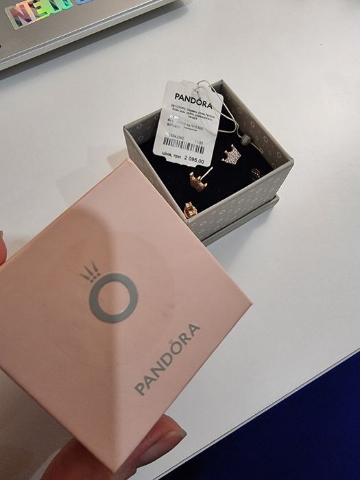 Сережки Pandora, покриті рожевим золотом