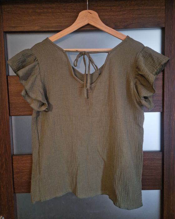 Bluzka damska muślinowa z wiązaniem na plecach Nowa Uni