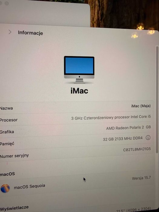  Apple iMac 21,5" Intel Core i5 3GHz, 32 GB RAM, 2 TB SSD, AMD Radeon