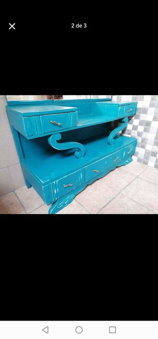 Toucador / pechiché azul, verde água