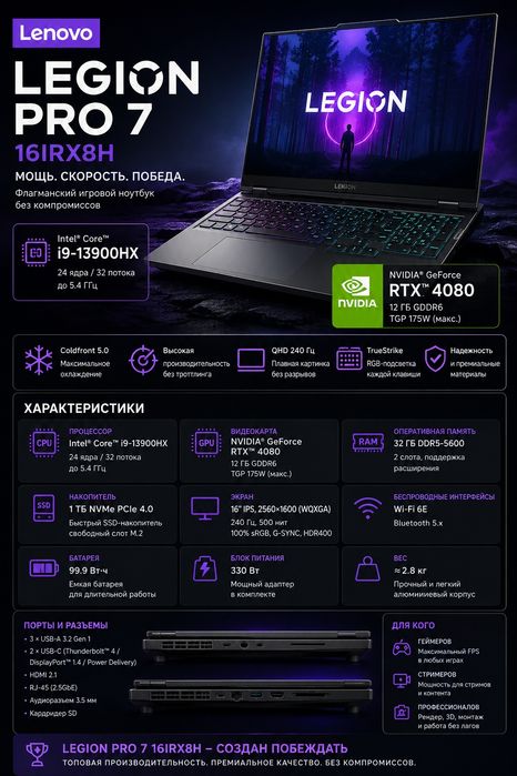 Legion Pro 7  16IRX8H (только Харьков)