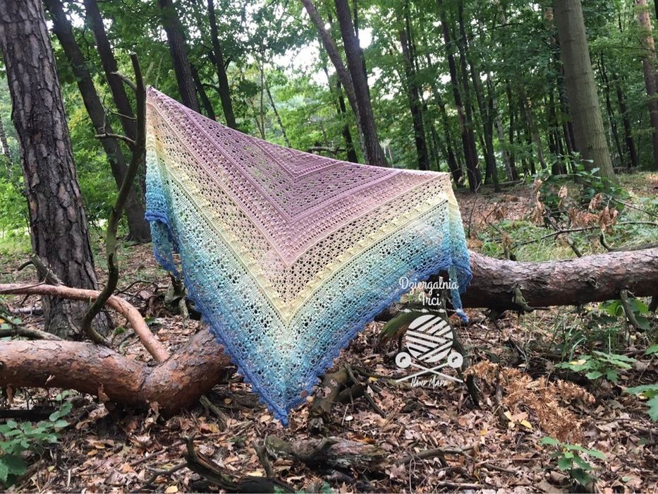 Chusta rękodzieło szydełko prezent