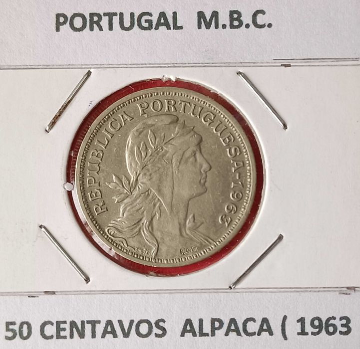 4 Moedas Portuguesas da 2⁰ República 50 Centavos ( Alpaca )