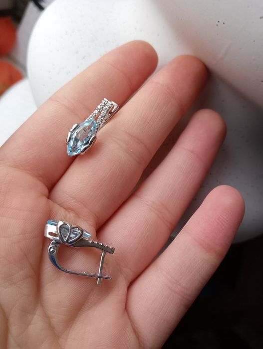 Сережки зі срібла з топазами , срібло 925 проби