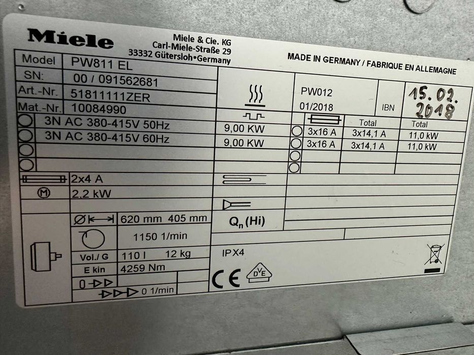PRALNIA Miele PW 811 el  11-13kg wsad Gwarancja