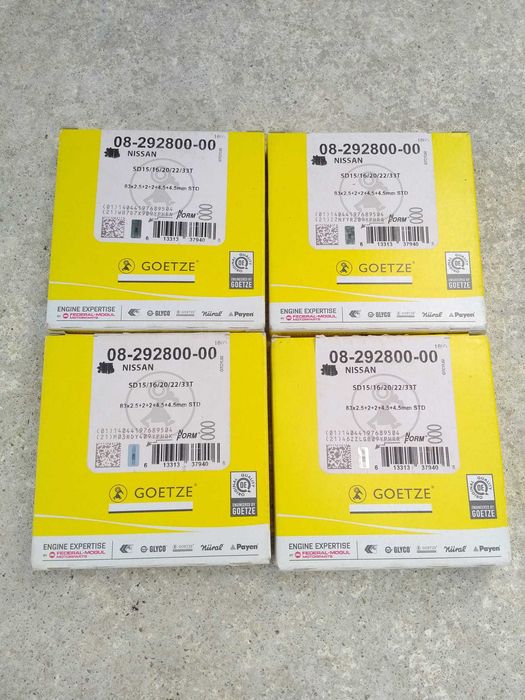 Jogo segmentos novo Goetze motor Nissan SD15, SD16, SD20, SD22, SD33T