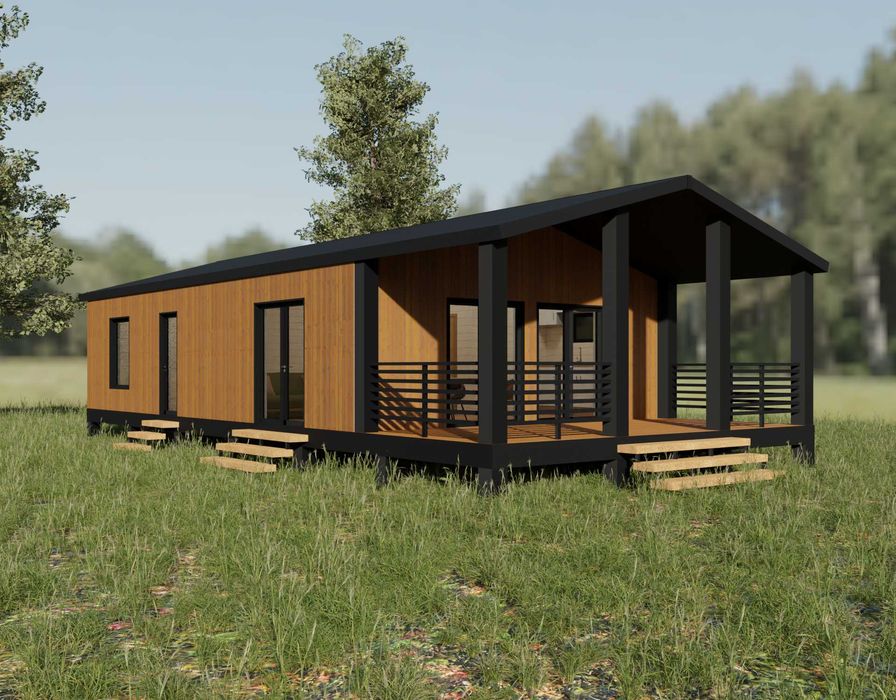 Модульний будинок 72м2 під ключ. Каркасний дім з терасою